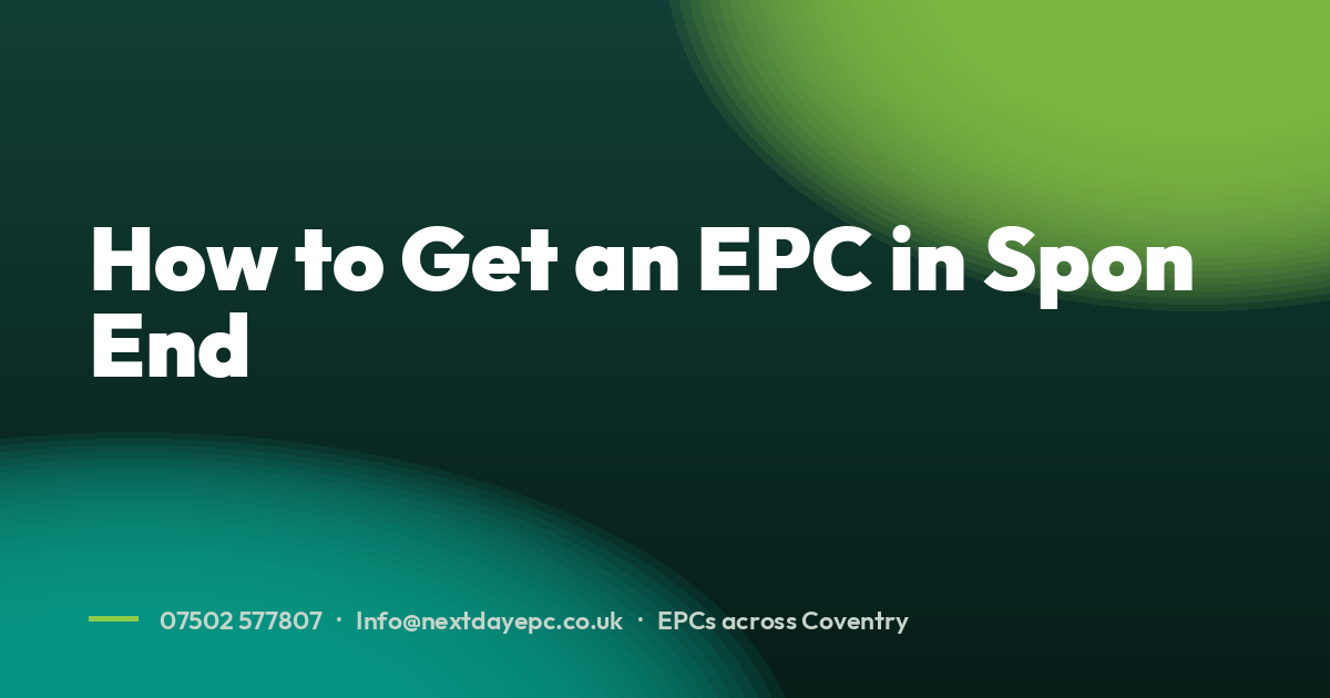 How to Get an EPC in Spon End